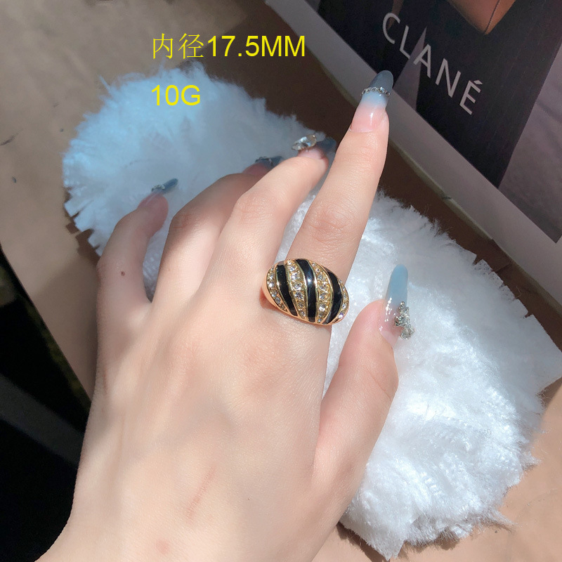 Alloy Material Geometric Pattern Women's Gender Plating, Inlay Design Retro Geometric Zircon Alloy Wholesale Rings