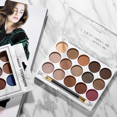Charming and colorful nude makeup eyeshadow palette 15 shades earth tone pearlescent matte eyeshadow makeup Chinese domestic beginner 1958
