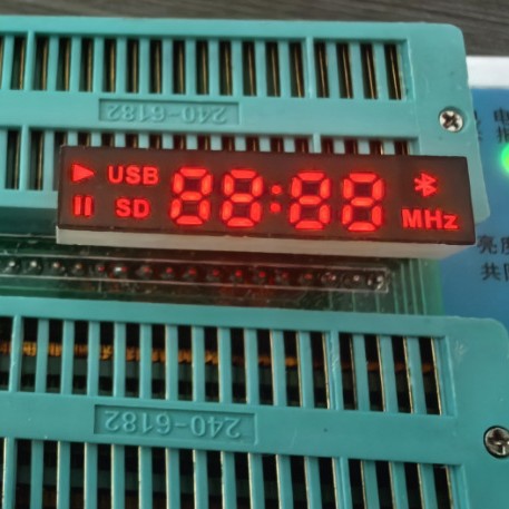 厂家直供LED数码管单排7脚红光音响显示屏带蓝牙数码管2401-19