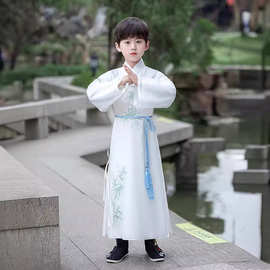 儿童汉服套装飘逸儒雅气质男孩中大童初中生少爷男生书童衣服童装