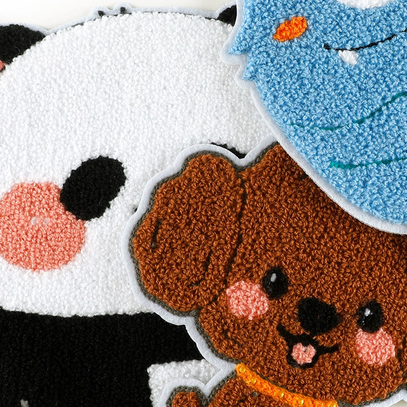 Computer embroidery label embroidery patch clothing accessories without glue-back patch cartoon towel embroidery animal hand sewing cloth patch