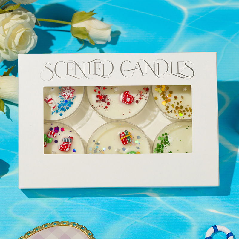 Constelación vela de Navidad estilo vela de aroma cera de soja sin humo taza de vela de caracoles de color caja de regalo