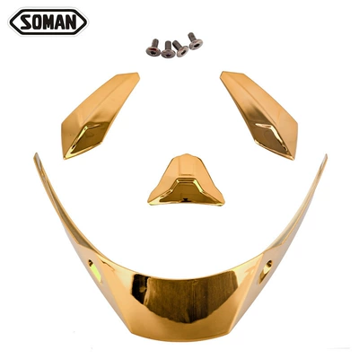 Motorcycle Sm-X8 Helmet Tail Wing, Compatible with Soman-X8 Model, Electroplated Windshield Tail Wing, Personalized DIY Accessory (Dəbilqə (Kaska) aksesuarları) - king-gold