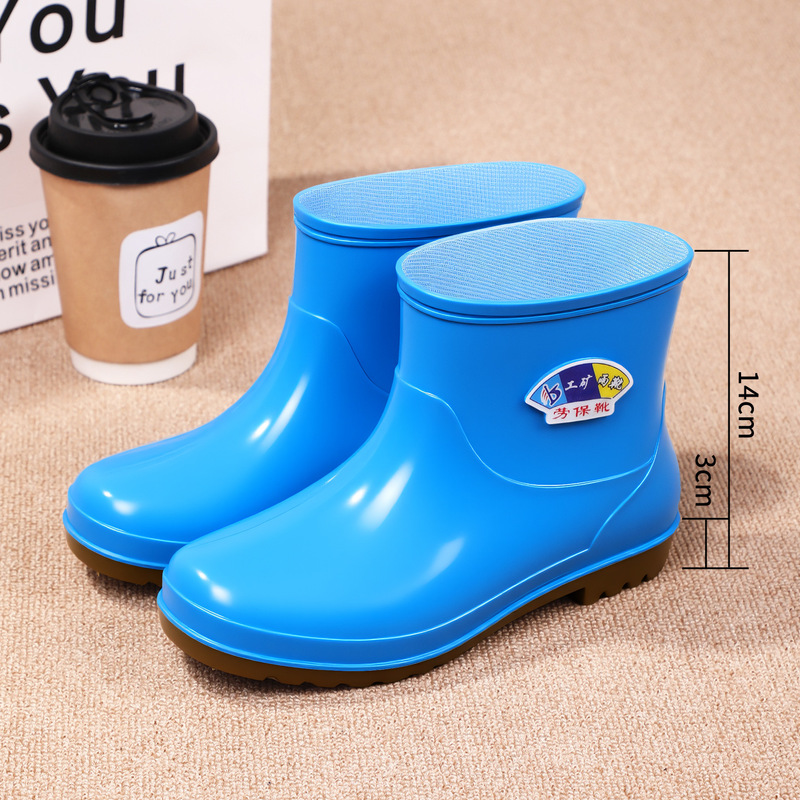 雨鞋成人牛筋底加绒雨靴时尚防水鞋女士防滑中筒胶鞋套鞋保暖雨天|undefined
