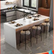 轻奢岛台吧台餐桌一体大理石小型厨房家用导台多功能现代简约