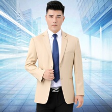 品牌男士休闲西服上衣中年男商务西装外套宽松爸爸装春秋加厚单西