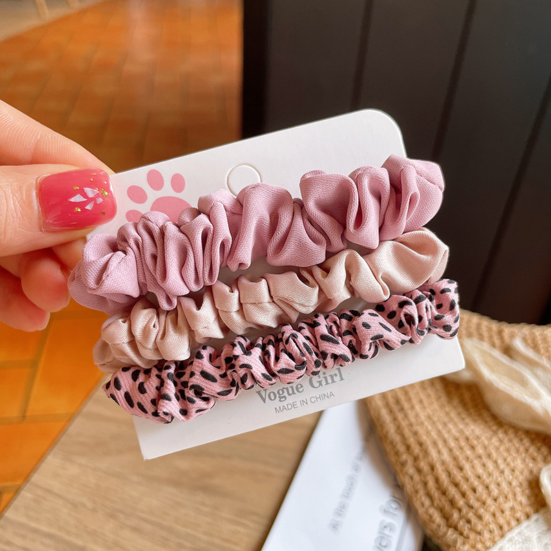 14g Weight Hair Tie Hair Accessories Type Set Quantity Casual, Daily Occasion Cloth Material Cartoon, Leopard Pattern Kid'S, Women's Gender Cute, Simple Style, Korean Style Style Cute Simple Style Korean Style Kid'S Women's Cartoon Leopard Cloth Hair Tie 5