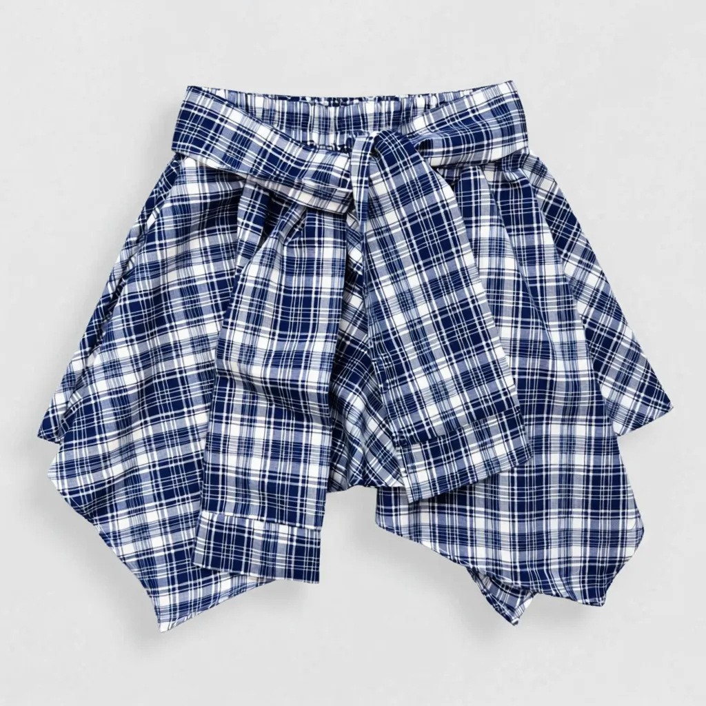 26201 Irregular plaid skirt