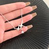 Crossing geometric pendant flowing soverell fashion star neck chain cross personality necklace mangxing design sense four clavicle flash diamonds