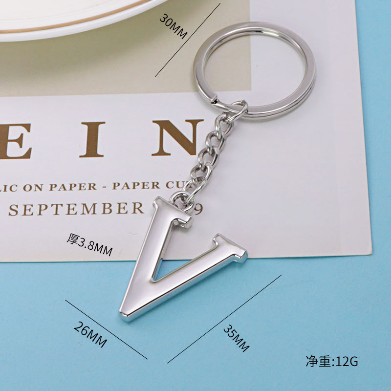 Inglés carta llavero bolsa colgante 26 letras mayúsculas y minúsculas y números llavero europeo y americano pequeño regalo personalización