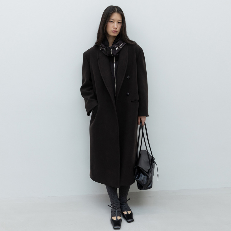 Double-Breasted Wool Coat for Women, Autumn and Winter, Korean Style, Elegant, Slimming, Warm Woolen Coat, Classic Korean Style Double-Breasted Wool Coat for Women, Autumn and Winter, Korean Style, Elegant, Slimming, Warm Woolen Coat, Classic Korean Style