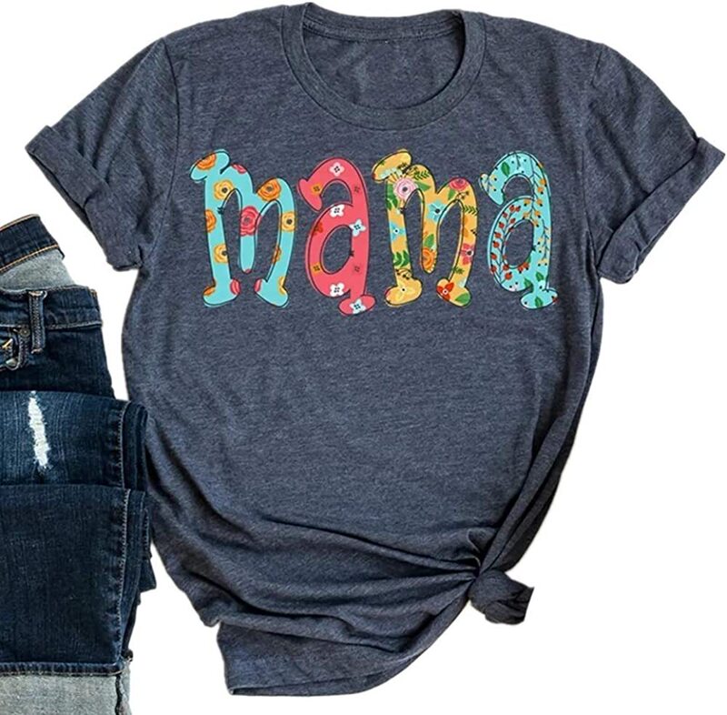 in stock Women's Wife Mom T-shirt Fun Short Sleeve Top Mother's Wife Women's European and American Foreign Trade New Style