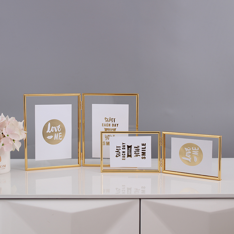 Nordic Style Two-Panel Glass Folding Photo Frame 5-Inch 6-Inch 7inch 8inch Photo Frame Horizontal Version Modern Simple Nordic Style Two-Panel Glass Folding Photo Frame 5-Inch 6-Inch 7inch 8inch Photo Frame Horizontal Version Modern Simple