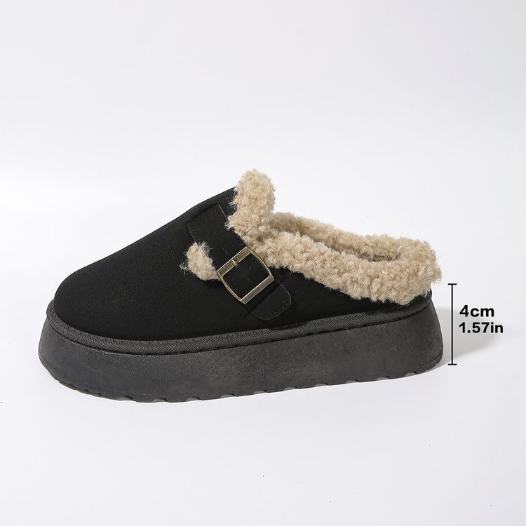 Cross-border plus size Baotou Thick Slippers Women 2024 Winter New Vintage Birkenstocks Cotton Shoes Snow Boots Women