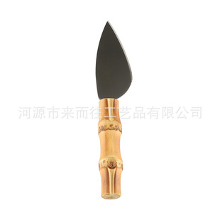 Mini short stainless steel fruit dessert cheese knife creative bamboo handle pizza jam cake cream spatula