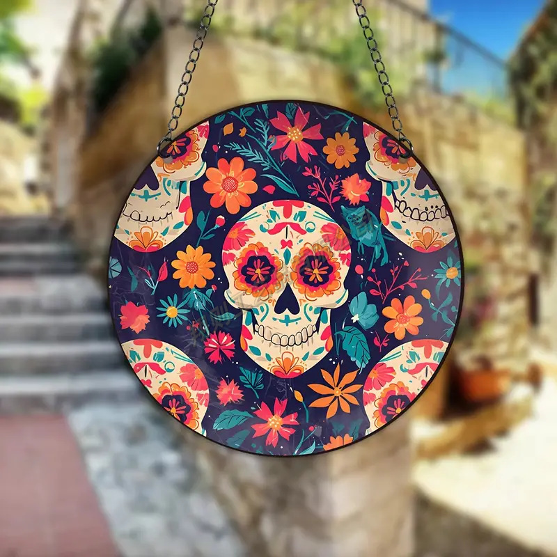Transfronterizo serie de Halloween acrílico captador de sol artesanía decoración creativa colgante acrílico disco