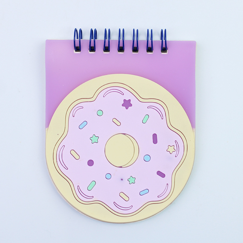 Cubierta de silicona pequeña bobina libro mini dibujos animados especial en forma de cuaderno papelería creativa forma de animal lindo con pluma