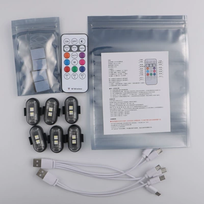 İşçi projektorları Lights, Universal Eight-Color Flashing Warning - velcro-style-6-lights-1-remote-control
