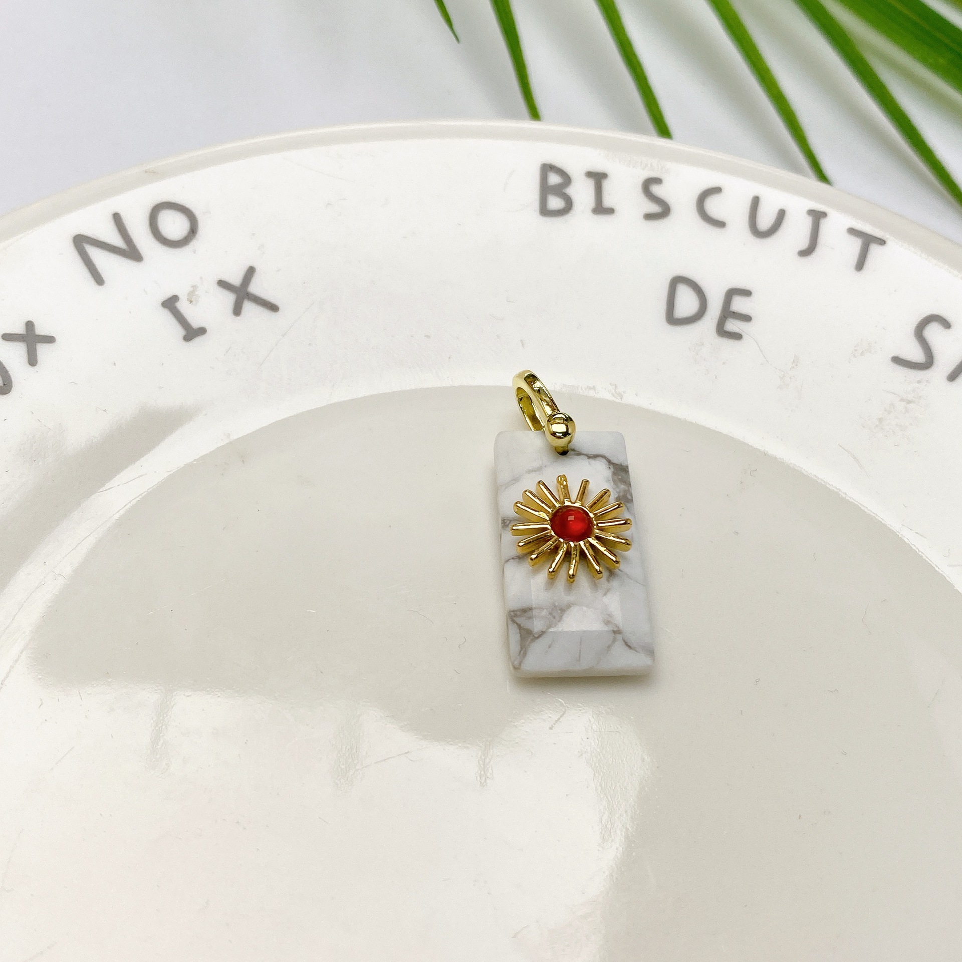 6g Weight Pendant Jewelry Making Type 1 Piece Quantity natural stone Material Sun Pattern IG Style, Retro Style Retro Natural Stone Pendant Necklaces Cold Tone  Style Simple Geometric Pattern Jewelry Accessories 1