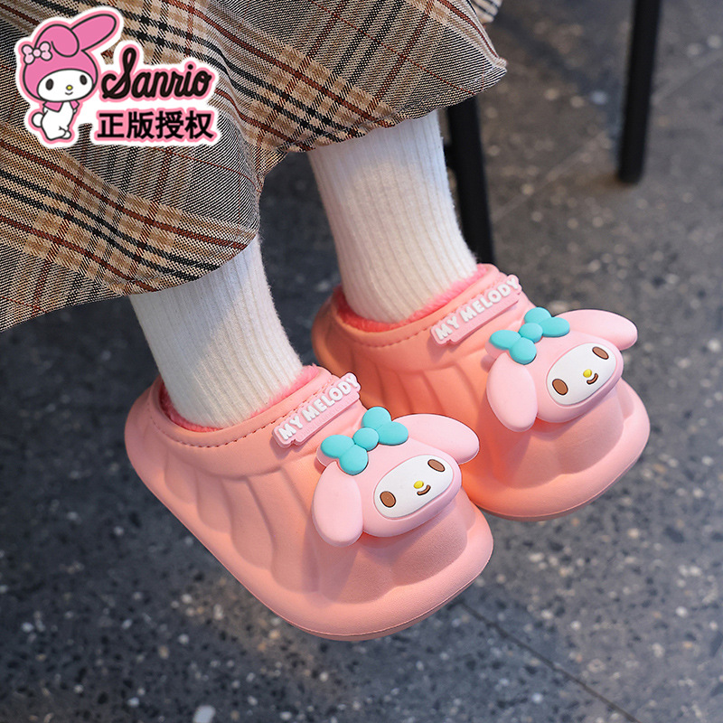 Sanliou zapatillas de algodón de invierno para niños, niñas, calentamiento, veludo impermeable, melody, bolsas de tacones de algodón para niños