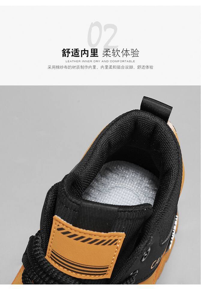 Giày bốt Martin nam cổ thấp gót 1–3 cm chống trượt, chống thấm nước, đế cao su — 063 Màu đen, 063 kaki, 063 màu trắng chi tiết 6
