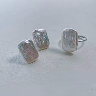 Zhuji Pearl Baroque Jewelry Set High-End Temperament Women's Summer Accessories 925 Sterling Silver Earrings Wholesale