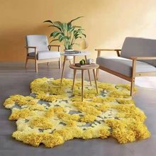 纯手工圆形苔藓森林地毯客厅卧室床边地毯可爱轻奢客厅毯