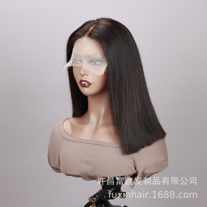 4*4 glueless bobo headgear lace bobo wig real wig hand-woven lace headgear human hair
