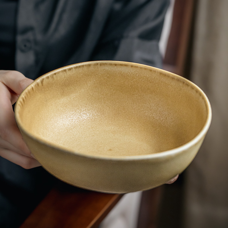 Cuencos de ensalada de forma especial de 7 pulgadas vintage mate cuencos de cerámica cuencos de frutas exportación transfronteriza