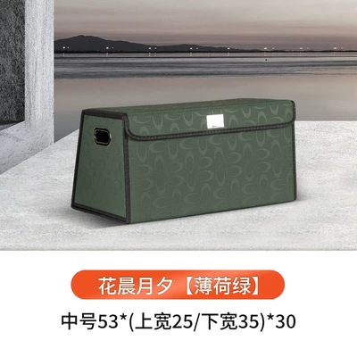 Car storage bag/box: Car Storage Box Car - flower-morning-moon-and-eve-trapezoid-mint-green-medium-size
