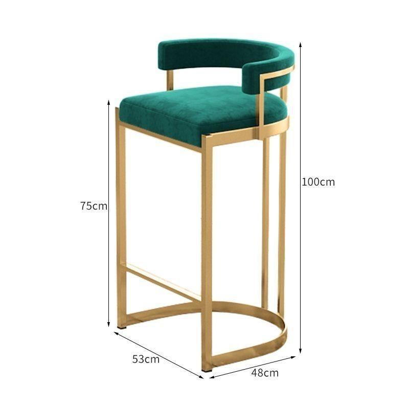 Silla de bar taburetes altos de hierro forjado respaldo casero tablero de aluminio escandinavo de lujo simple silla de bar silla alta image 16