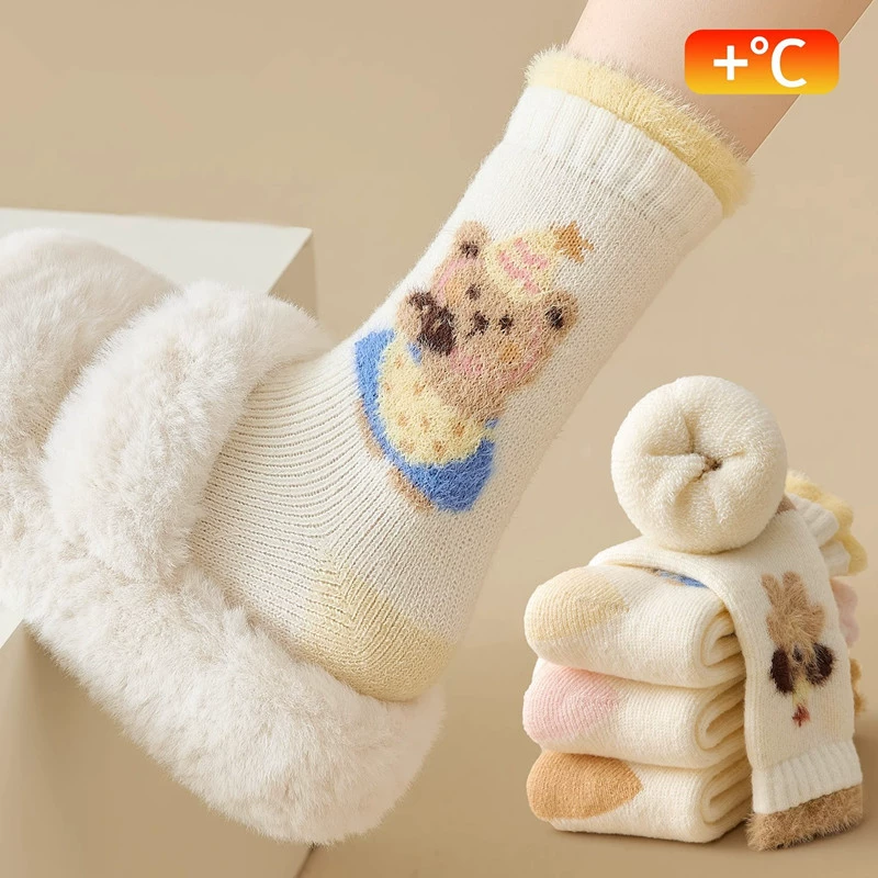 Мультяшный медведь носки женские осенние и зимние толстые носки