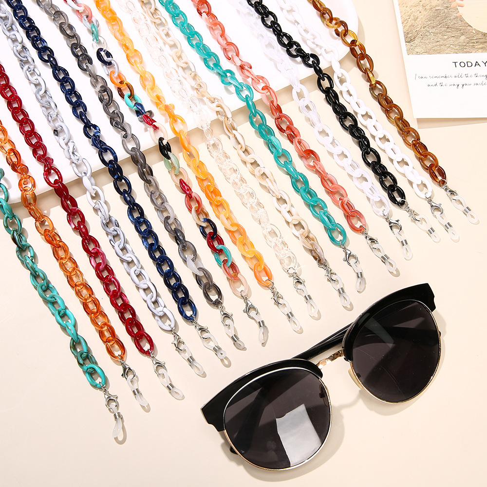 16 colors foreign trade O type acrylic glasses chain extension chain acrylic glasses mask chain hanging neck antilost ropepicture17