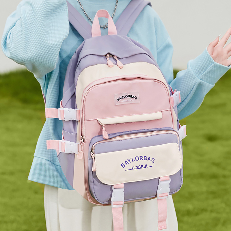 Mochila de hombro de gran capacidad 2026 nuevo estilo universitario bolsas escolares casuales de moda para estudiantes de escuela secundaria