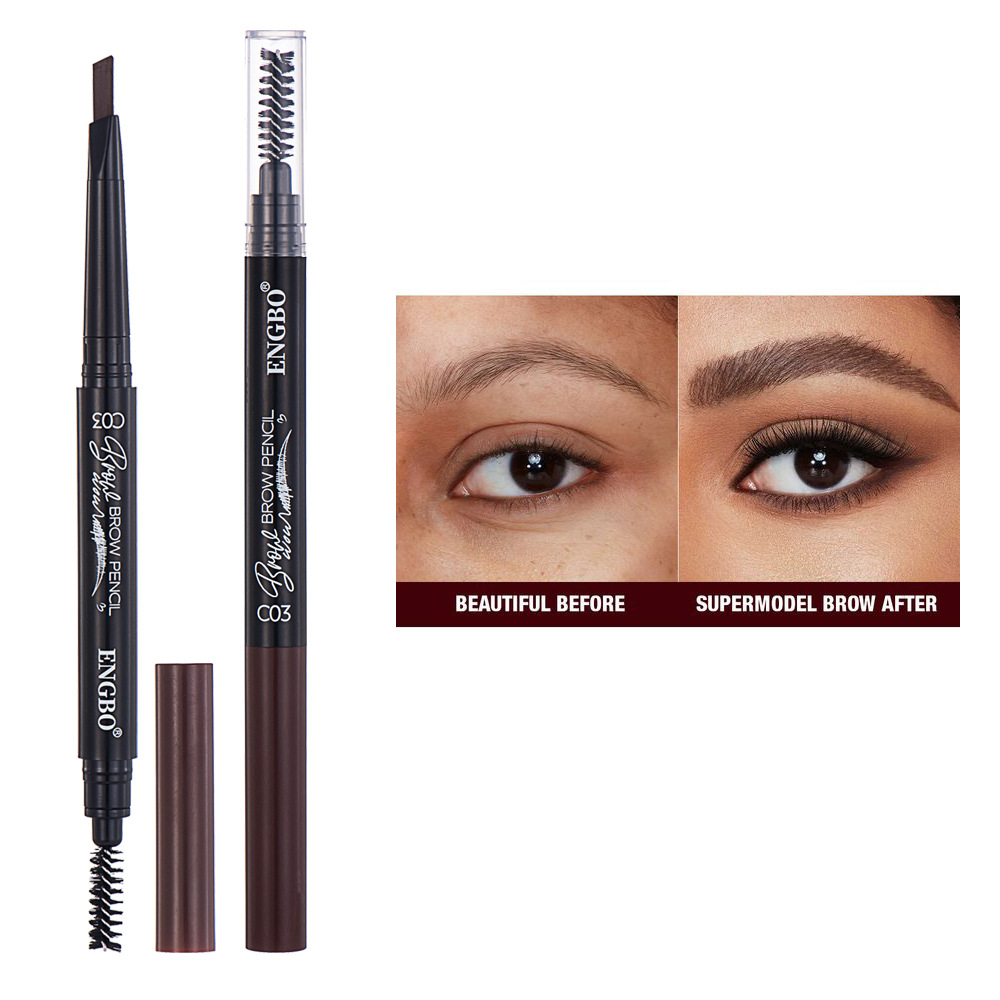 ENGBO's dual-head eyebrow pencil for foreign trade comes with an eyebrow brush that automatically rotates, ensuring long-lasting eye cosmetics without smudge undefined
