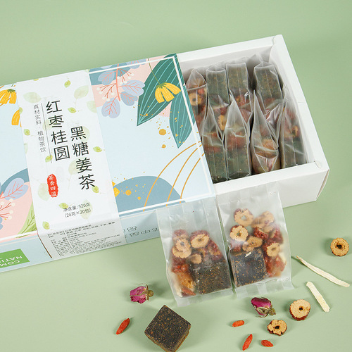 Wholesale Red Sugar Ginger Jujube Tea, Black Sugar Ginger Jujube Tea, and Flower Tea Combination for menstrual cramps, Red Sugar Ginger Jujube Tea
