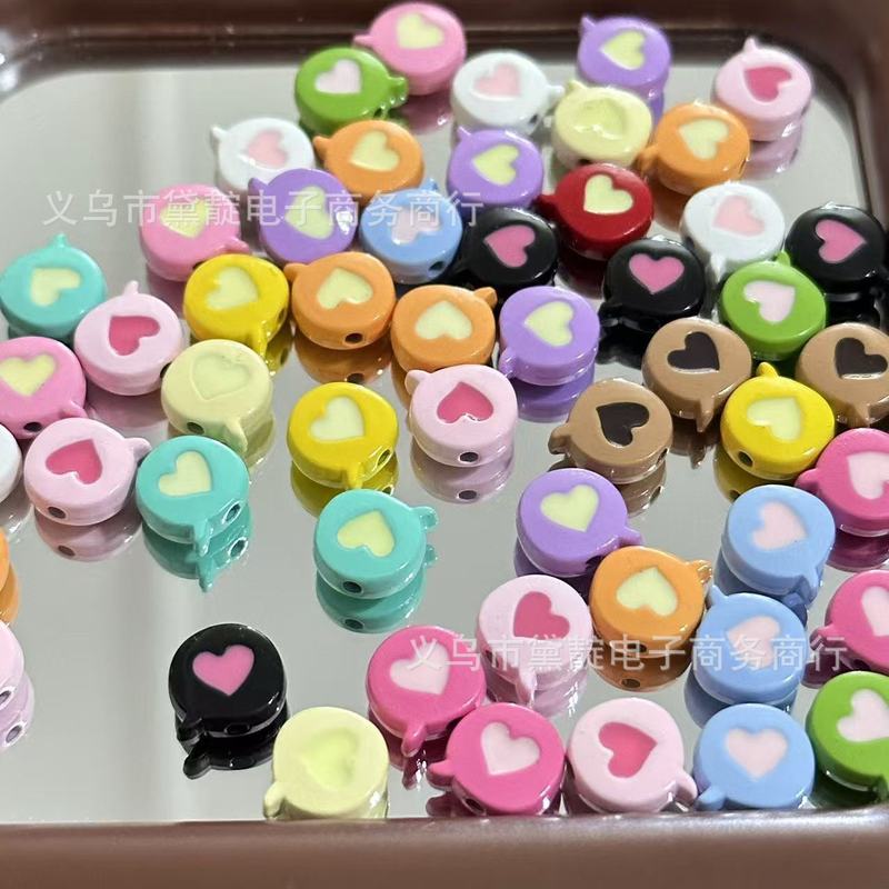 ペイント合金ラブバブルフレームビーズ diy ブレスレットルースビーズバッグぶら下げ携帯電話チェーンネックレスブレスレットアクセサリー材料|undefined