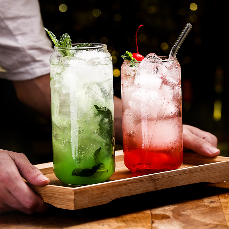 Instagram style soda cup creative glass water cup coffee cup 16oz can glass bottle 500ml 