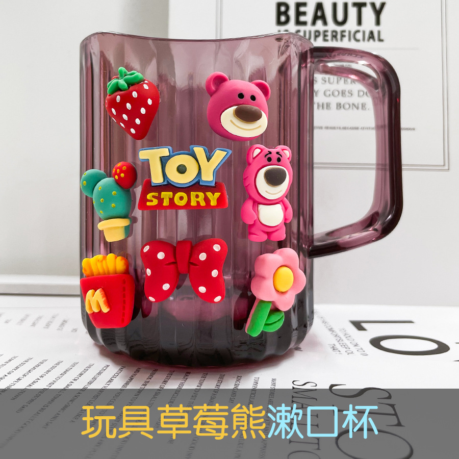 Taza de enjuague bucal creativa Luz de lujo lindo cepillo de dientes taza Cubo de dientes dibujos animados baño infantil taza de lavado taza de diente de estudiante engrosada