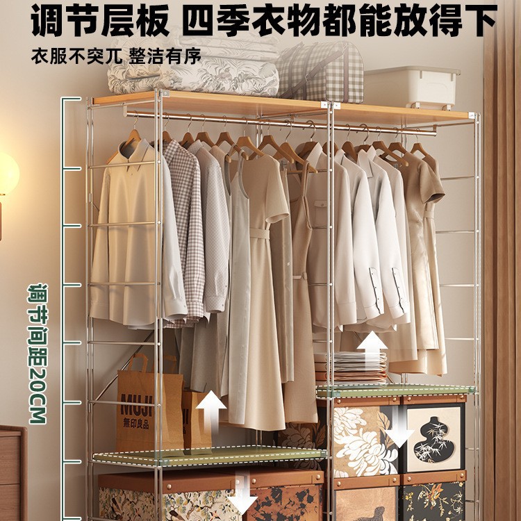 Colgar percha de ropa piso dormitorio armario doméstico walk-in armario estante de ropa abierto estante de ropa percha de sombrero image 3