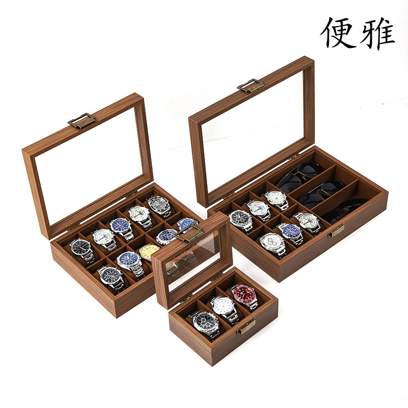 现货手表收纳盒复古翻盖式手表首饰陈列包装盒水晶手串手链饰品盒|undefined