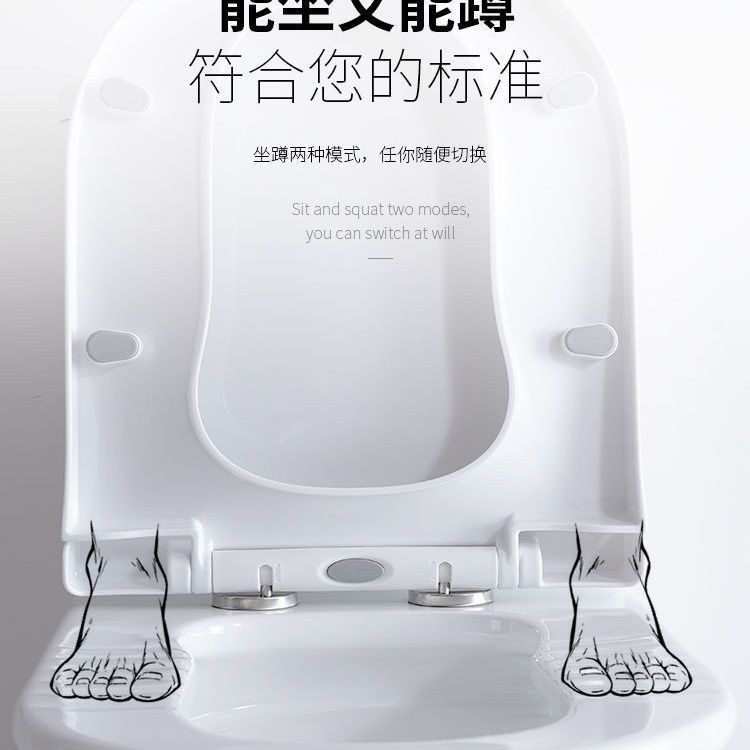 二合一马桶虹吸蹲坐两用可蹲可坐超炫式静音防堵防臭坐便器|undefined