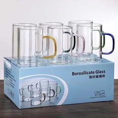メーカー卸売クリエイティブ 6 色高ホウケイ酸耐熱ガラスカップティーカップ家庭用カップ