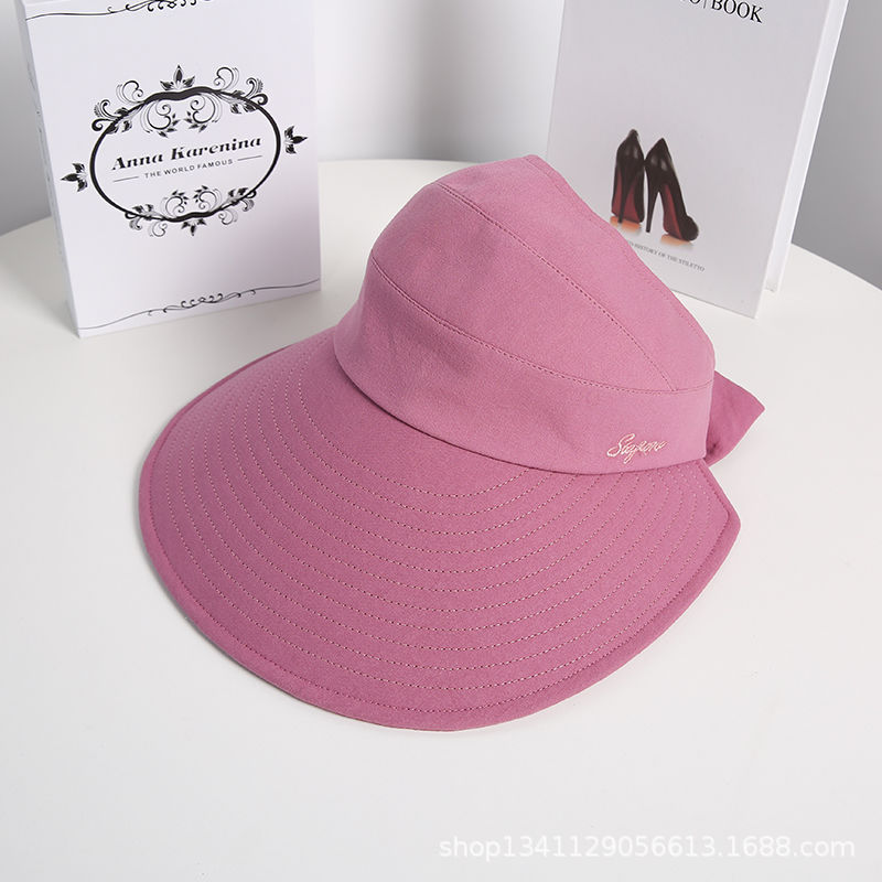 Sombrero de las mujeres del verano de ala grande superior vacía sombrero para el sol protección UV cubierta de la cara al aire libre ciclismo protección solar sombrero para el sol