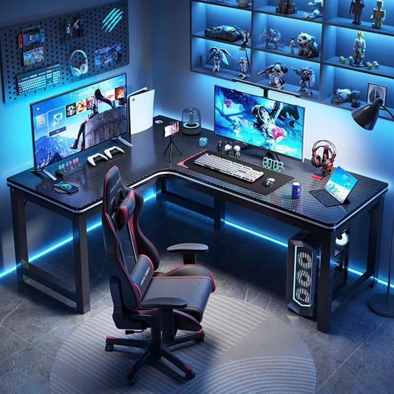 Corner Bedroom Home Desk, Double Corner Gaming Desk, L-Shaped Office Desk, Computer Desk with Integrated Bookshelf Corner Bedroom Home Desk, Double Corner Gaming Desk, L-Shaped Office Desk, Computer Desk with Integrated Bookshelf