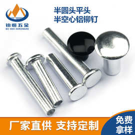 厂家加工半圆头扁平头M2M3M4M5M6半空心实心铝合金铆钉