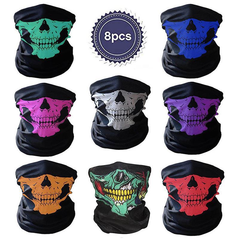 户外骑行装备万圣节魔术头巾骑行面罩保暖围勃百变骷髅头巾