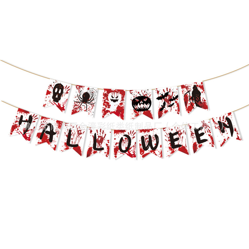 国境を越えた新製品のカーニバル紙のハロウィーンは旗を引いて横断幕の三角旗を掲げて旗を吊るパーティー用品の装飾をします。|undefined