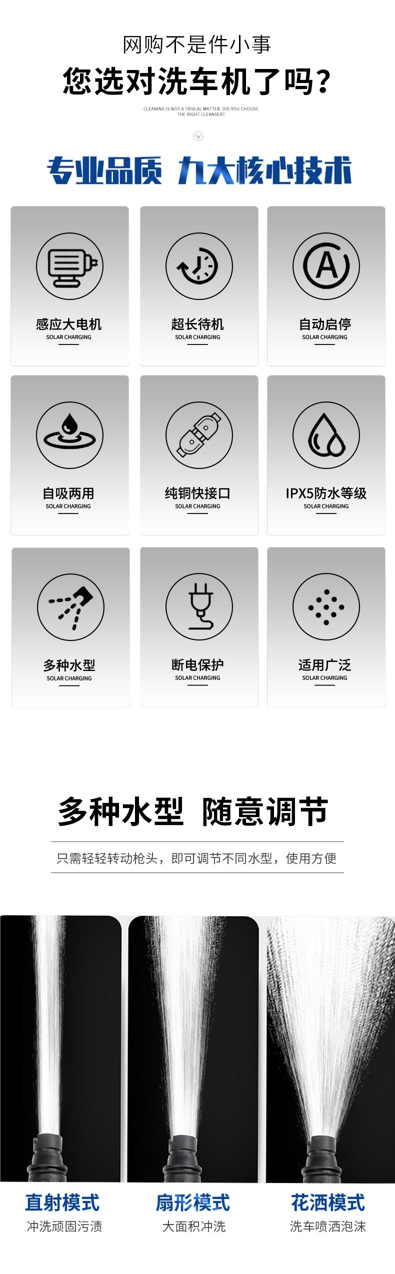 Black Cat Fully Automatic High-Pressure Car Washer High-Power 220V Household Cleaning Machine Powerful Car Washing Tool Car Washer Peihui