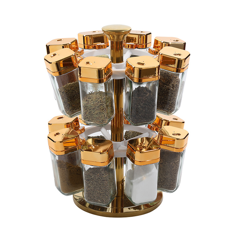 Estante de almacenamiento de condimentos giratorio condimento multifuncional caja de almacenamiento de condimentos de cocina estante de condimentos domésticos